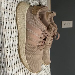 Rose Gold Adidas running shoes